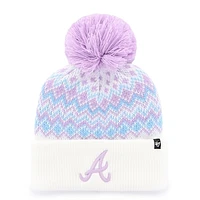 Girls Youth '47 White Atlanta Braves Elsa Cuffed Knit Hat with Pom