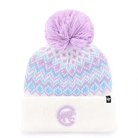 Girls Youth '47 White Chicago Cubs Elsa Cuffed Knit Hat with Pom