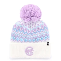 Girls Youth '47 White Chicago Cubs Elsa Cuffed Knit Hat with Pom