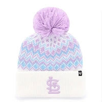 Girls Youth '47 White St. Louis Cardinals Elsa Cuffed Knit Hat with Pom