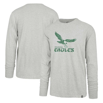 Men's '47 Gray Philadelphia Eagles Premier Franklin Long Sleeve T-Shirt