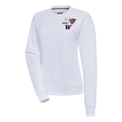 Women's Antigua Washington Huskies College Football Playoff 2024 Sugar Bowl Victory Pullover Sweatshirt