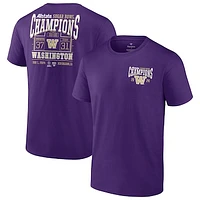 Men's Fanatics Purple Washington Huskies College Football Playoff 2024 Sugar Bowl Champions Score T-Shirt