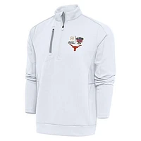 Men's Antigua  White/Silver Texas Longhorns College Football Playoff 2024 Sugar Bowl Generation Quarter-Zip Pullover Top