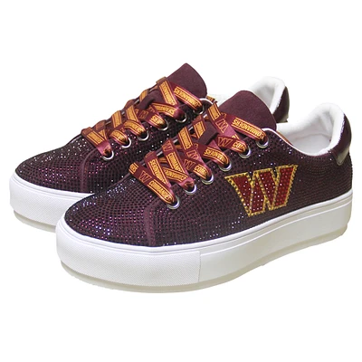 Women's Cuce Burgundy Washington Commanders Team Color Crystal Sneakers