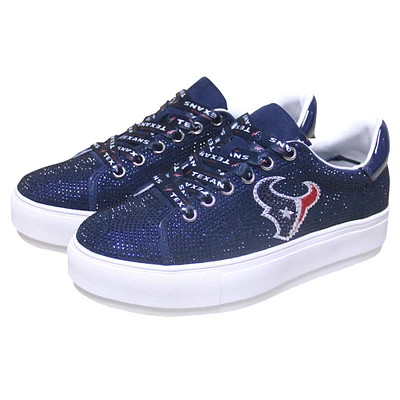 Women's Cuce Navy Houston Texans Team Color Crystal Sneakers