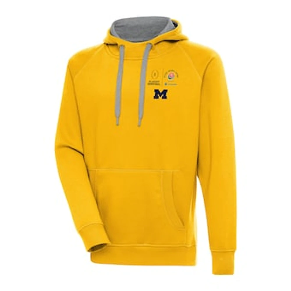 Men's Antigua  Maize Michigan Wolverines College Football Playoff 2024 Rose Bowl Victory Pullover Hoodie