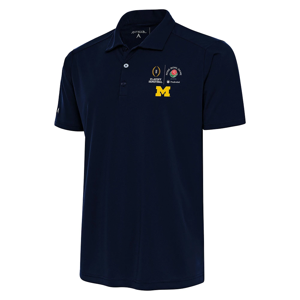 Men's Antigua  Navy Michigan Wolverines College Football Playoff 2024 Rose Bowl Tribute Polo