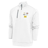 Men's Antigua  White/Silver Michigan Wolverines College Football Playoff 2024 Rose Bowl Generation Quarter-Zip Pullover Top