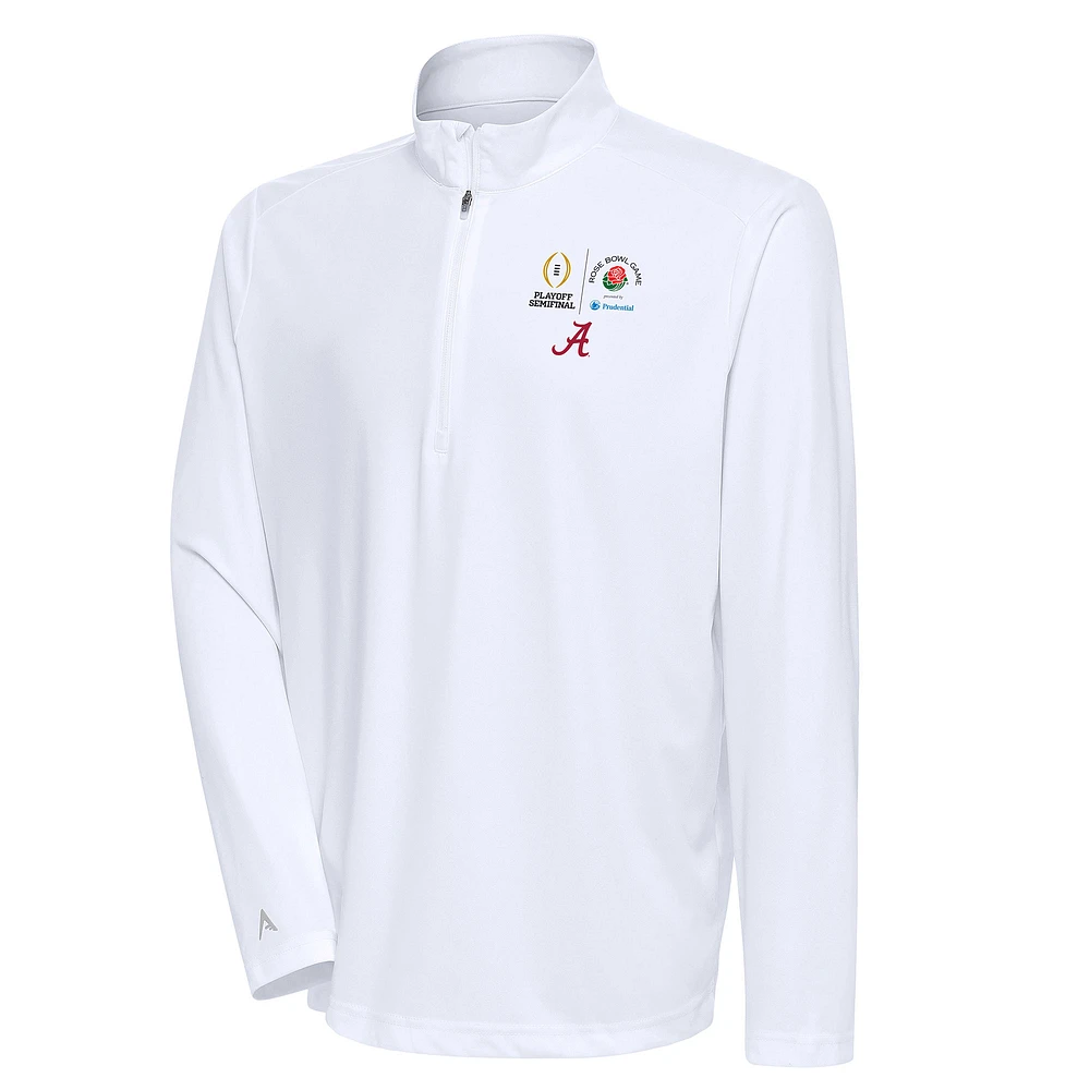 Men's Antigua Crimson Alabama Tide College Football Playoff 2024 Rose Bowl Tribute Quarter-Zip Pullover Top