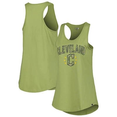 Women's New Era Olive Cleveland Guardians Armed Forces Day Tank Top