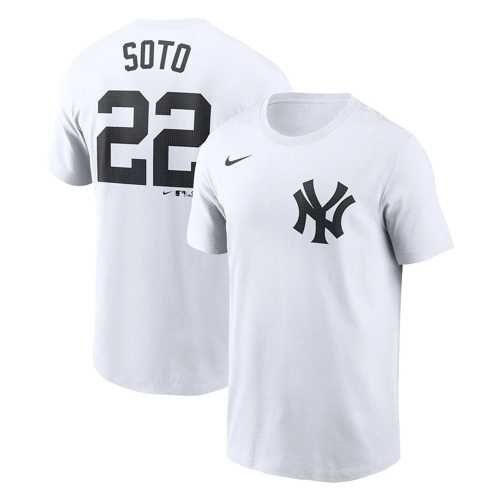 Men's Nike Juan Soto White New York Yankees  Fuse Name & Number T-Shirt