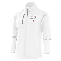 Women's Antigua  White/Silver Alabama Crimson Tide College Football Playoff 2024 Rose Bowl Generation Full-Zip Jacket