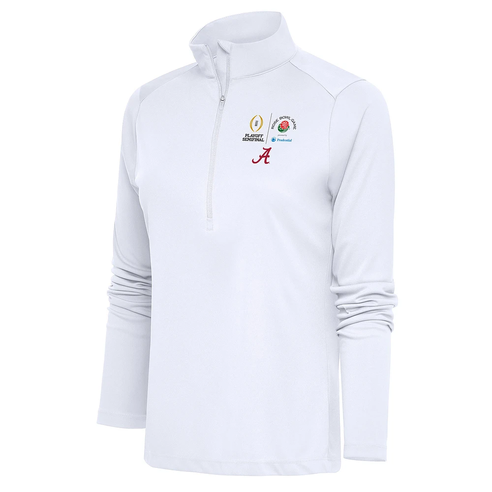 Women's Antigua Alabama Crimson Tide College Football Playoff 2024 Rose Bowl Tribute Half-Zip Pullover Top