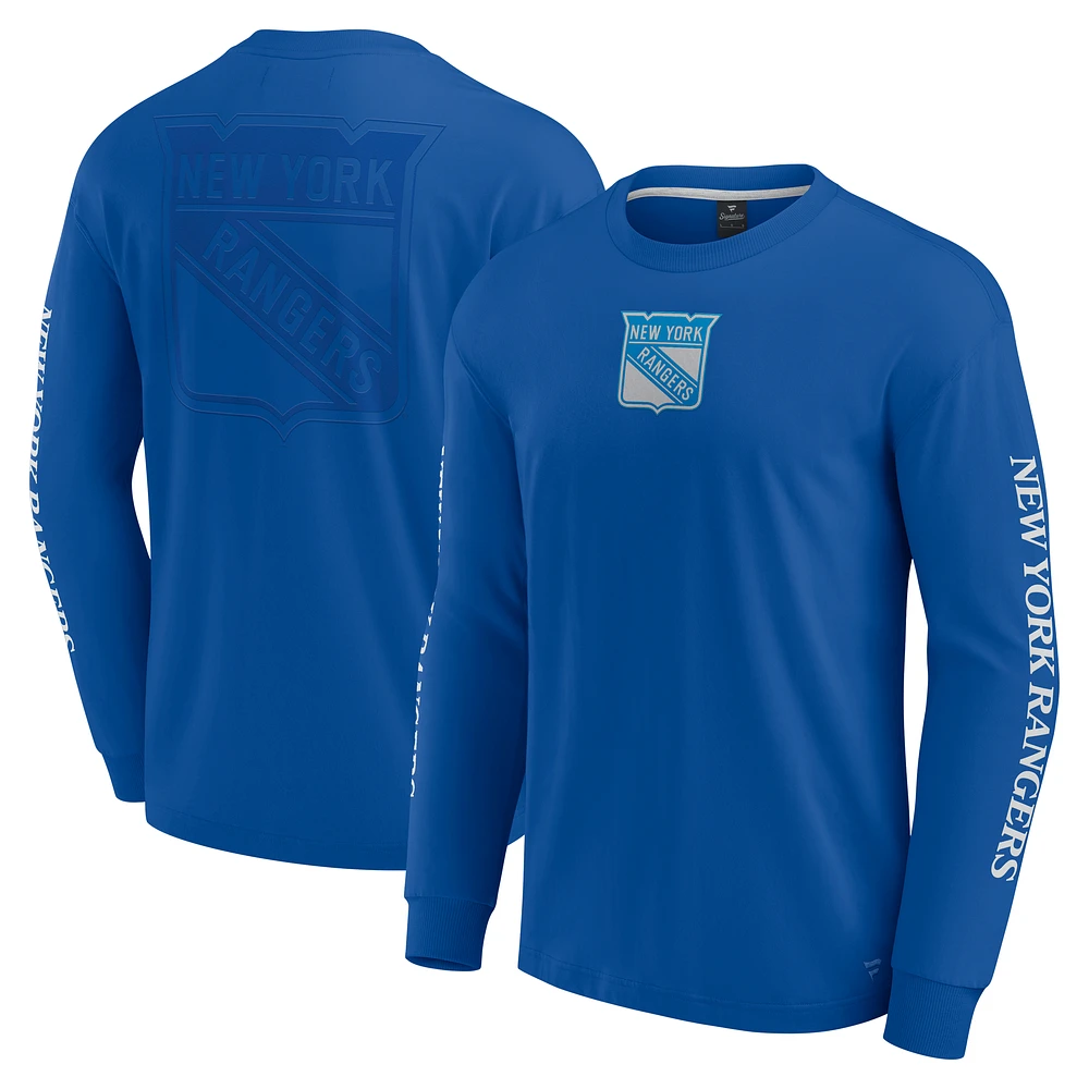 Men's Fanatics Blue New York Rangers Elements Strive Long Sleeve T-Shirt