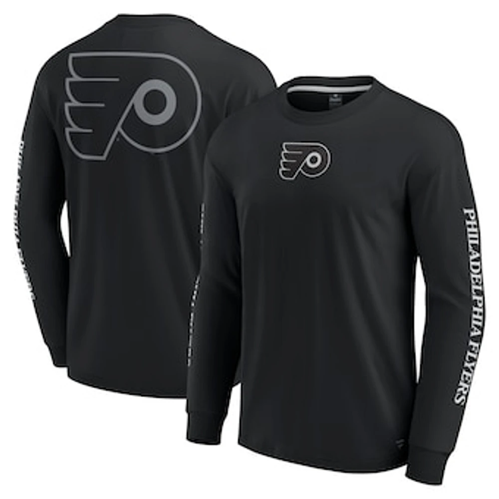 Men's Fanatics Black Philadelphia Flyers Elements Strive Long Sleeve T-Shirt