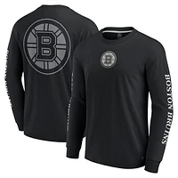 Men's Fanatics Black Boston Bruins Elements Strive Long Sleeve T-Shirt