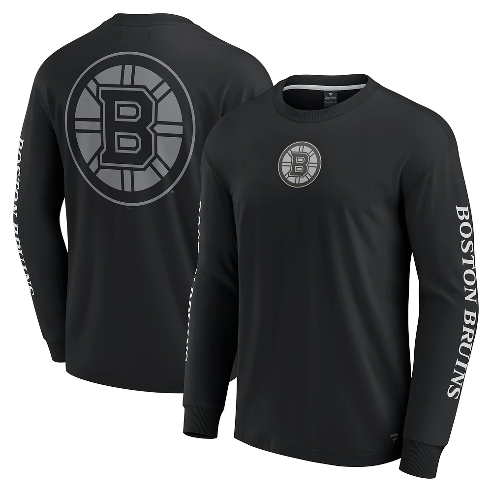 Men's Fanatics Black Boston Bruins Elements Strive Long Sleeve T-Shirt