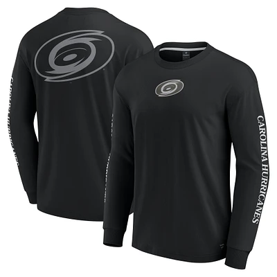 Men's Fanatics Black Carolina Hurricanes Elements Strive Long Sleeve T-Shirt