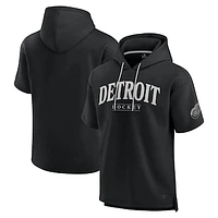 Men's Fanatics  Black Detroit Red Wings Elements Ready Short Sleeve Pullover Hoodie