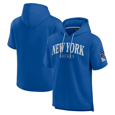 Men's Fanatics  Blue New York Rangers Elements Ready Short Sleeve Pullover Hoodie