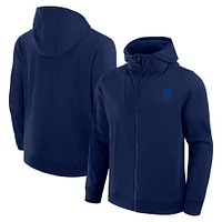 Men's Fanatics  Navy Seattle Kraken Elements Tonal Primary Tri-Blend Full-Zip Hoodie