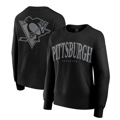 Women's Fanatics  Black Pittsburgh Penguins Elements Flow Pullover Sweatshirt