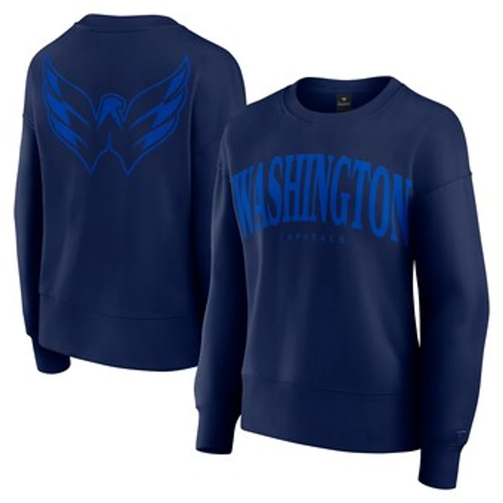 Women's Fanatics  Navy Washington Capitals Elements Flow Pullover Sweatshirt