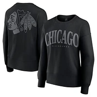 Women's Fanatics  Black Chicago Blackhawks Elements Flow Pullover Sweatshirt