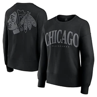 Women's Fanatics  Black Chicago Blackhawks Elements Flow Pullover Sweatshirt