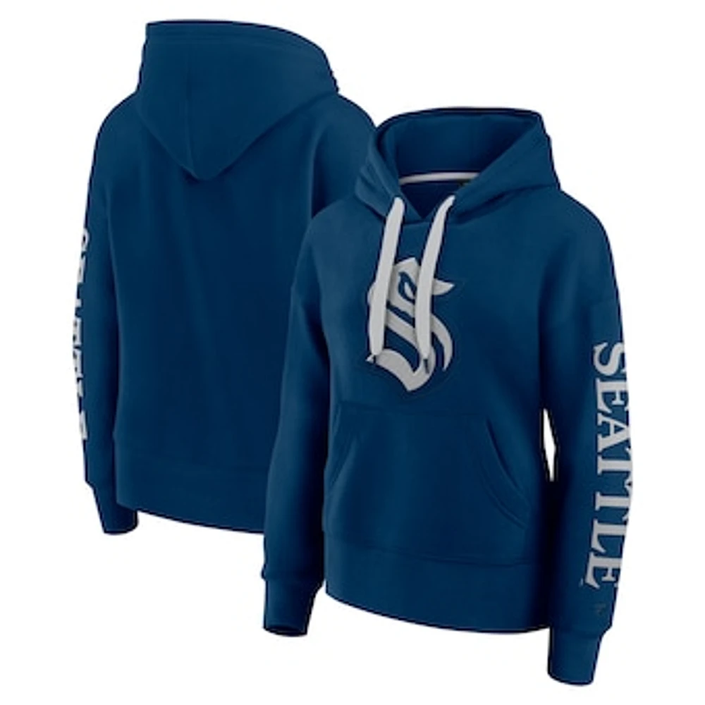 Women's Fanatics Deep Sea Blue Seattle Kraken Elements Next Pullover Hoodie