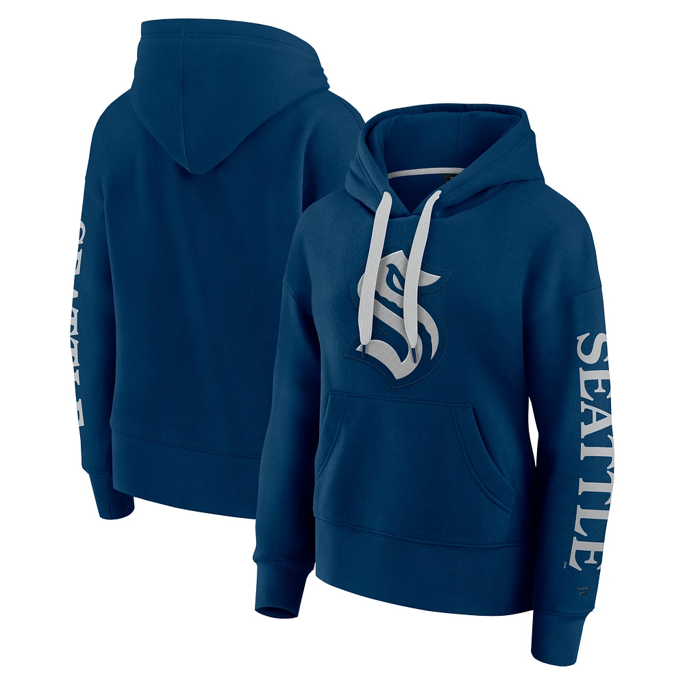 Women's Fanatics Deep Sea Blue Seattle Kraken Elements Next Pullover Hoodie