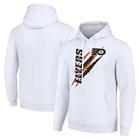Men's Starter  White Philadelphia Flyers Color Scratch Fleece Pullover Hoodie