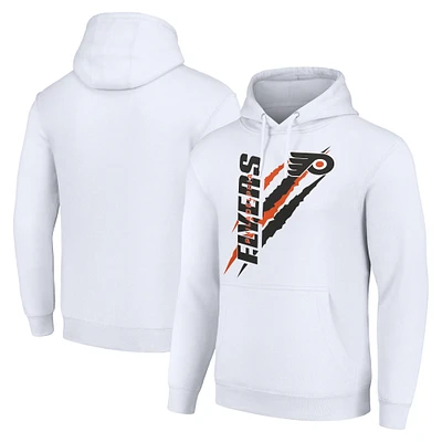Men's Starter  White Philadelphia Flyers Color Scratch Fleece Pullover Hoodie