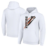 Men's Starter  White Philadelphia Flyers Color Scratch Fleece Pullover Hoodie