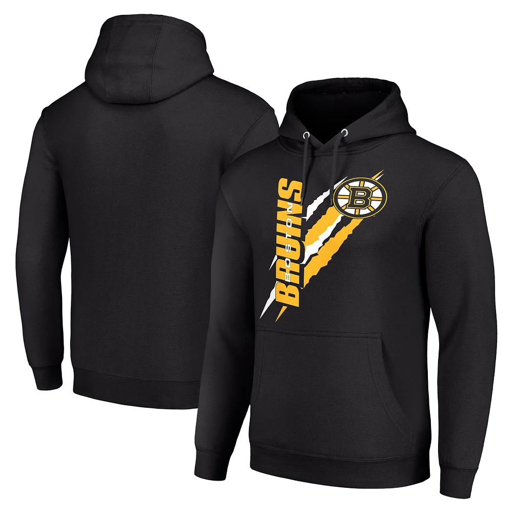 Men's Starter Boston Bruins Color Scratch Fleece Pullover Hoodie