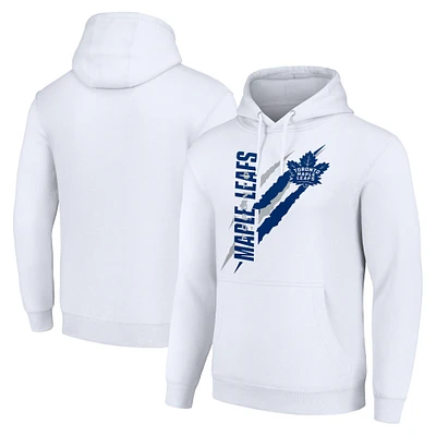 Men's Starter  White Toronto Maple Leafs Color Scratch Fleece Pullover Hoodie
