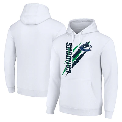 Men's Starter  White Vancouver Canucks Color Scratch Fleece Pullover Hoodie