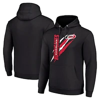 Men's Starter  Black Carolina Hurricanes Color Scratch Fleece Pullover Hoodie