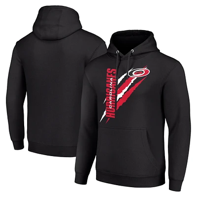 Men's Starter  Black Carolina Hurricanes Color Scratch Fleece Pullover Hoodie