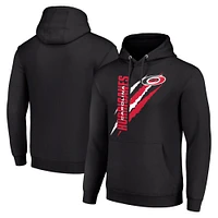 Men's Starter  Black Carolina Hurricanes Color Scratch Fleece Pullover Hoodie