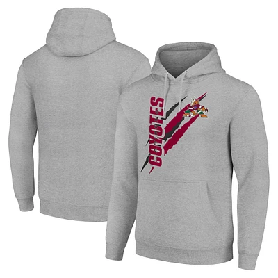 Men's Starter  Heather Gray Arizona Coyotes Color Scratch Fleece Pullover Hoodie