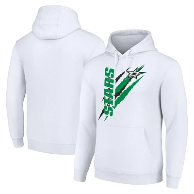 Men's Starter  White Dallas Stars Color Scratch Fleece Pullover Hoodie