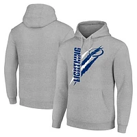 Men's Starter  Heather Gray Tampa Bay Lightning Color Scratch Fleece Pullover Hoodie