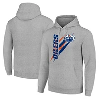 Men's Starter  Heather Gray Edmonton Oilers Color Scratch Fleece Pullover Hoodie