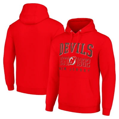 Men's Starter Red New Jersey Devils Retro Graphic Pullover Hoodie