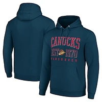 Men's Starter Navy Vancouver Canucks Retro Graphic Pullover Hoodie