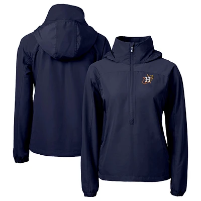 Women's Cutter & Buck  Navy Houston Astros City Connect Charter Eco Recycled Half-Zip Anorak Jacket