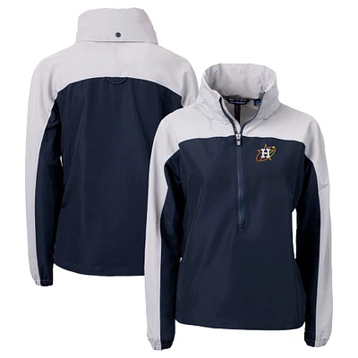 Women's Cutter & Buck  Navy Houston Astros City Connect Charter Eco Recycled Half-Zip Anorak Jacket