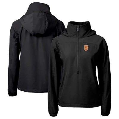 Women's Cutter & Buck  Black San Francisco Giants City Connect Charter Eco Recycled Half-Zip Anorak Jacket